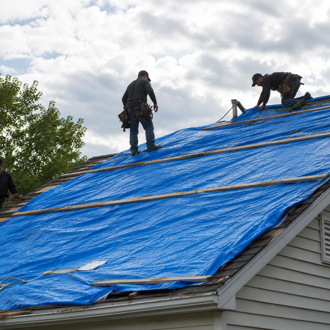Storm damage roof restoration in Houston TX